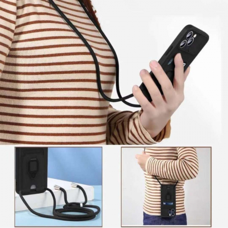 Husa Samsung A71 4G cu Protecție Camere, Șnur, Inel și Slot Card [5]