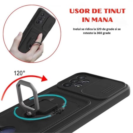 Husa Samsung A71 4G cu Protecție Camere, Șnur, Inel și Slot Card [2]