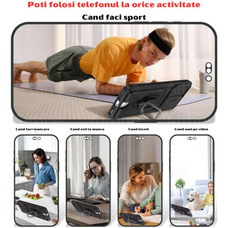 Husa Samsung A71 4G cu Protecție Camere, Șnur, Inel și Slot Card [4]