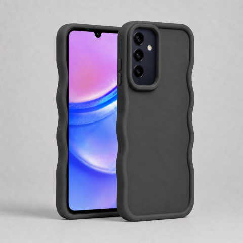Huse Telefoane - Husa pentru Samsung Galaxy A15, protectie Anti-Soc si design ondulat Candy - Negru
