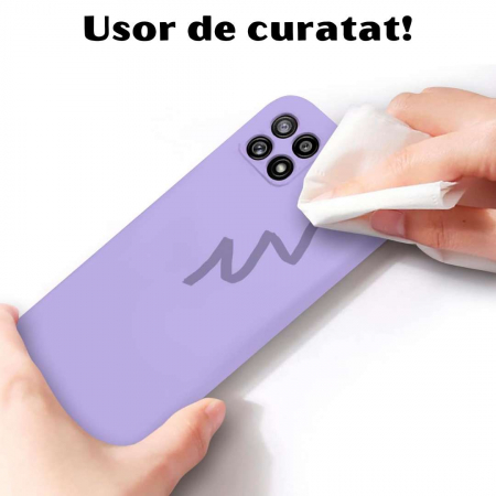 Husa Silicon Catifelat Samsung Galaxy A22 5G cu Protecție Cameră [3]