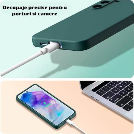 Husa pentru Samsung Galaxy A55 din sIlicon catifelat cu interior din microfibra si protectie la camere [5]