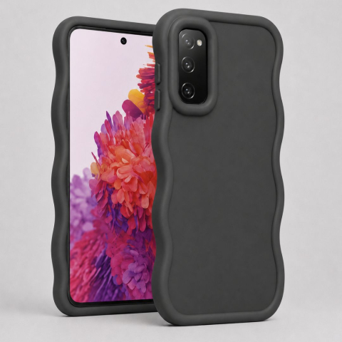 Husa pentru Samsung Galaxy S20 FE, protectie Anti-Soc si design ondulat Candy - Negru [0]