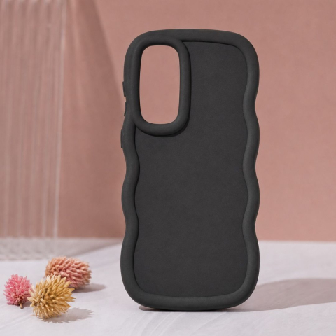 Husa pentru Samsung Galaxy S23 FE, protectie Anti-Soc si design ondulat Candy - Negru [3]