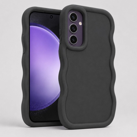 Husa pentru Samsung Galaxy S23 FE, protectie Anti-Soc si design ondulat Candy - Negru [0]