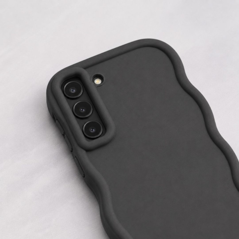 Husa pentru Samsung Galaxy S22, protectie Anti-Soc si design ondulat Candy - Negru [2]