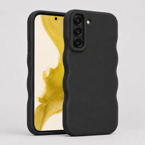 Husa pentru Samsung Galaxy S22, protectie Anti-Soc si design ondulat Candy - Negru [0]