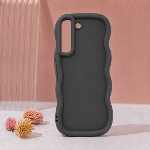Husa pentru Samsung Galaxy S22, protectie Anti-Soc si design ondulat Candy - Negru [4]