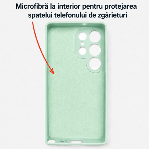 Husa pentru Samsung Galaxy S23 ULTRA din silicon, cu inel de prindere, protectie la camere si interior cu microfibra - Verde [2]