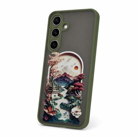 Husa pentru Samsung Galaxy S24, protectie Anti-Soc si design modern Trendy Adventure - Verde [2]
