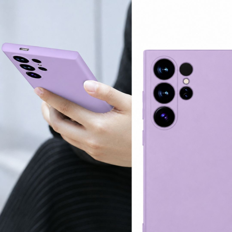 Husa pentru Samsung Galaxy S24 Ultra din sIlicon catifelat cu interior din microfibra si protectie la camere [5]