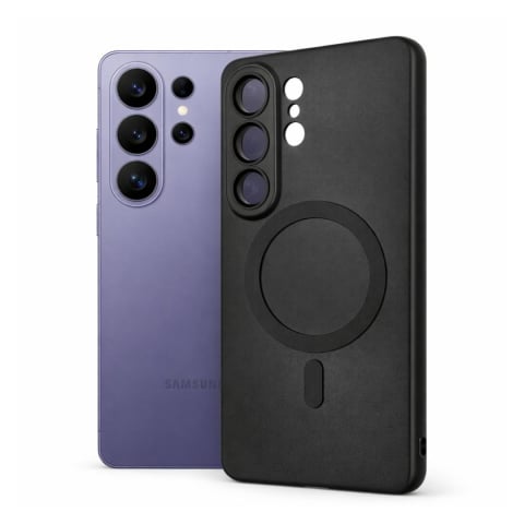 Husă pentru Samsung Galaxy S26 Ultra cu Inel Magnetic și Protectii pentru Camere – Soft Matte Black