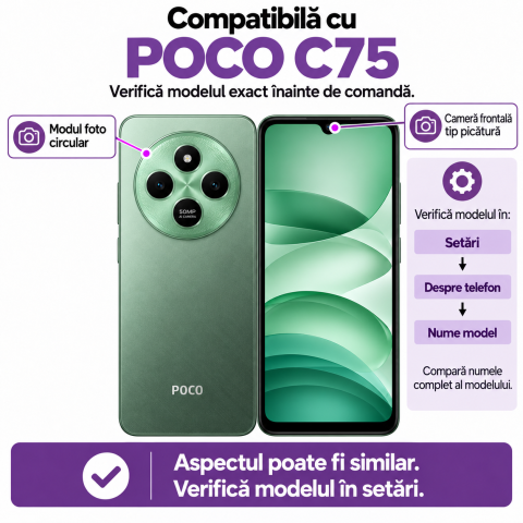 Husa pentru Xiaomi POCO C75 cu imprimeu floral, rezistenta la socuri si lovituri - ZetGSM [1]