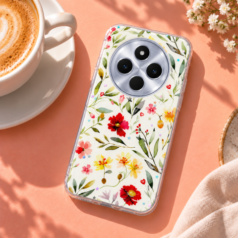 Husa pentru Xiaomi Redmi 14C 4G / 5G cu imprimeu floral, rezistenta la socuri si lovituri - ZetGSM [5]