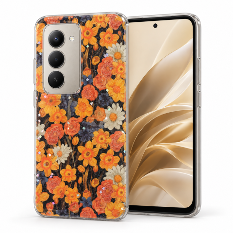 Huse Xiaomi - Husa pentru Xiaomi Redmi 15 4G / 5G cu imprimeu floral, rezistenta la socuri si lovituri - ZetGSM