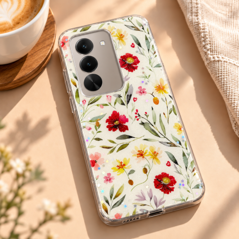 Husa pentru Xiaomi Redmi 15 4G / 5G cu imprimeu floral, rezistenta la socuri si lovituri - ZetGSM [5]