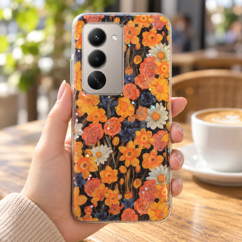 Husa pentru Xiaomi Redmi 15 4G / 5G cu imprimeu floral, rezistenta la socuri si lovituri - ZetGSM [4]