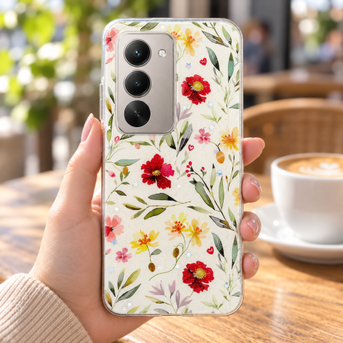 Husa pentru Xiaomi Redmi 15 4G / 5G cu imprimeu floral, rezistenta la socuri si lovituri - ZetGSM [4]