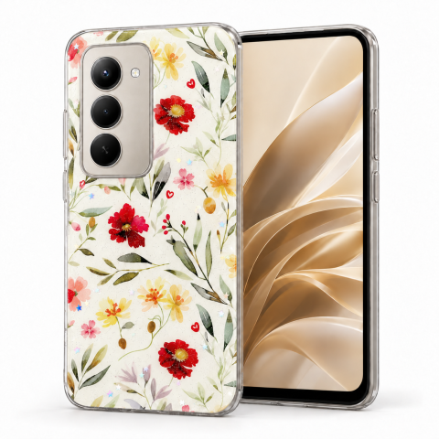 Huse Xiaomi - Husa pentru Xiaomi Redmi 15 4G / 5G cu imprimeu floral, rezistenta la socuri si lovituri - ZetGSM
