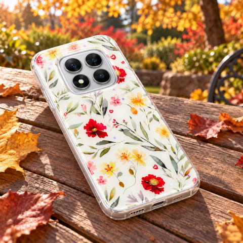 Husa pentru Xiaomi Redmi Note 14 Pro 5G cu imprimeu floral, rezistenta la socuri si lovituri - ZetGSM [6]