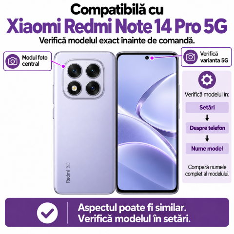 Husa pentru Xiaomi Redmi Note 14 Pro 5G cu imprimeu floral, rezistenta la socuri si lovituri - ZetGSM [1]