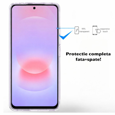 Husa Protectie 360° (Fata+Spate) compatibila Samsung Galaxy A37 5G, Transparanta, Protectie Completa [2]