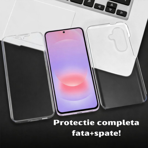 Husa Protectie 360° (Fata+Spate) compatibila Samsung Galaxy A37 5G, Transparanta, Protectie Completa [3]