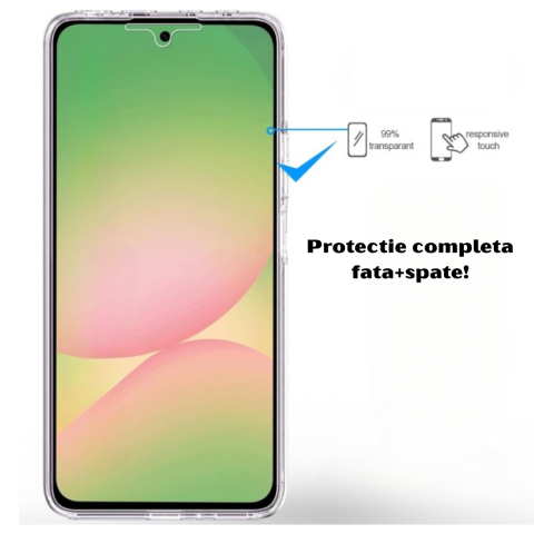 Husa Protectie 360° (Fata+Spate) compatibila Samsung Galaxy A56 5G, Transparanta, Protectie Completa [2]
