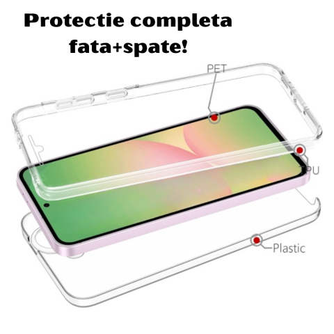 Husa Protectie 360° (Fata+Spate) compatibila Samsung Galaxy A56 5G, Transparanta, Protectie Completa [1]