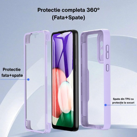 Husa Protectie 360° (Fata + Spate) pentru Honor Magic8 Lite, Transparenta cu Margini Negre – Protectie Completa [2]
