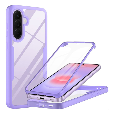 Huse Samsung - Husa Protectie 360° (Fata + Spate) pentru Samsung Galaxy A37 5G, Transparenta cu Margini Negre - Protectie Completa