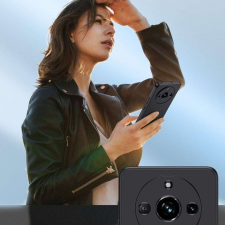 Husa silicon compatibila Realme 11 Pro cu protectie camera - Negru [4]
