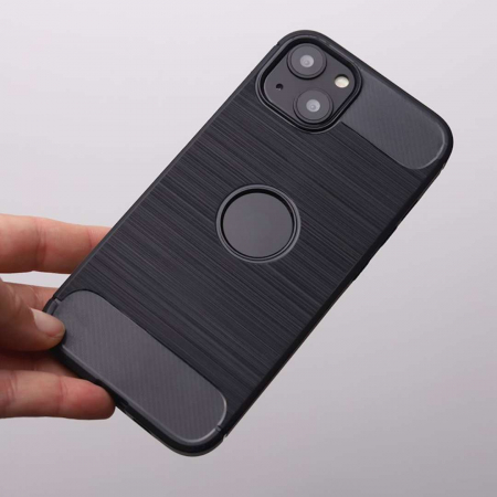 Husa iPhone 11 cu Aspect Carbon și Decupaj Logo [2]