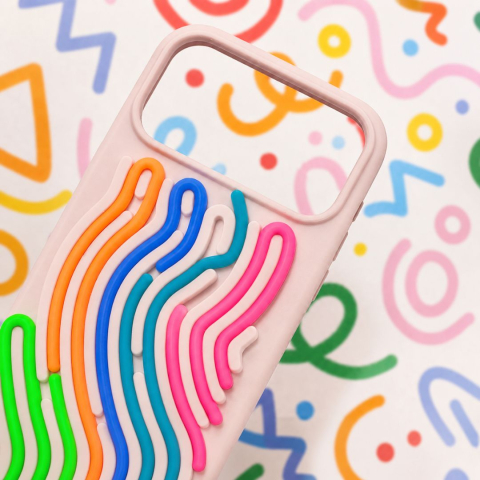 Husa silicon pentru iPhone 17 Pro Max cu snururi colorate si interior din microfibra [4]