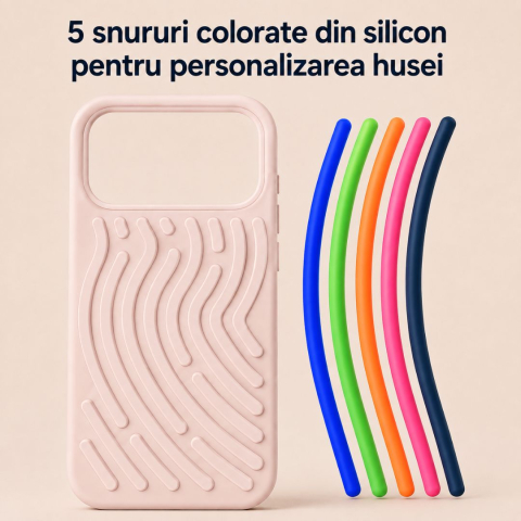 Husa silicon pentru iPhone 17 Pro Max cu snururi colorate si interior din microfibra [2]