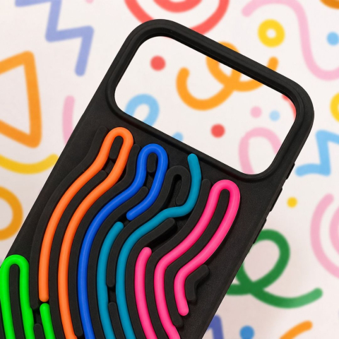 Husa silicon pentru iPhone 17 Pro Max cu snururi colorate si interior din microfibra [4]