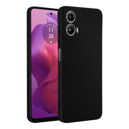 Huse Motorola - Husa silicon pentru Motorola Moto G04s cu protectie camere - Negru