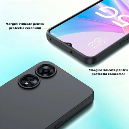 Husa silicon pentru Oppo A78 5G cu protectie camere - Negru [2]