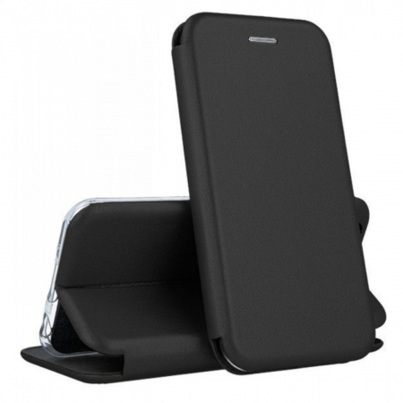 Huse Motorola - Husa tip carte pentru Motorola Moto E22 cu inchidere magnetica - Negru