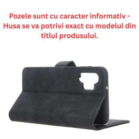 Husa tip carte pentru Motorola Moto E13 Smart Velvet cu suport si buzunare pentru carduri - Piele Ecologica Mata [1]