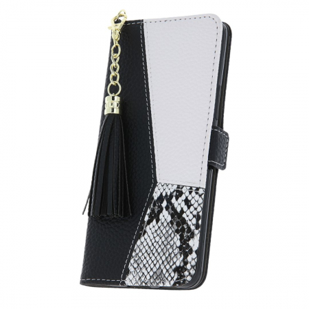 Huse Oppo - Husa tip carte pentru Oppo A17 cu inchidere magnetica Charms - Negru