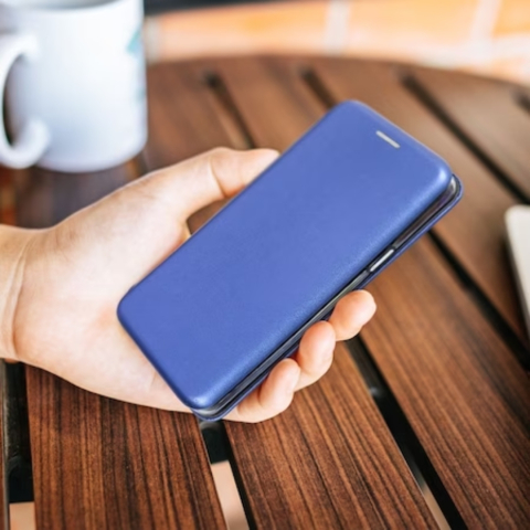 Husa tip carte pentru Samsung Galaxy A16 cu inchidere magnetica, Rezistenta la socuri, Functie de suport, Protectie completa (fata+spate) - Negru [4]