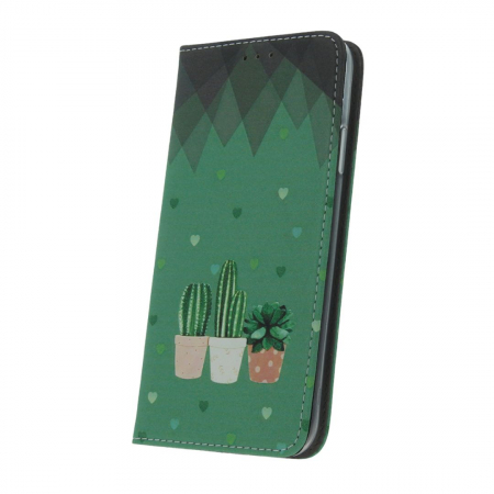 Huse Samsung - Husa tip carte pentru Samsung Galaxy A22 5G Smart Trendy Cactus - Verde
