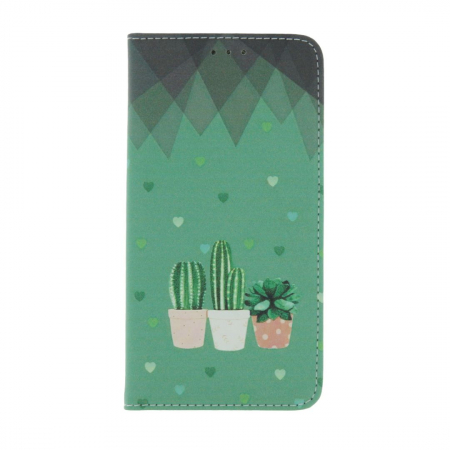 Husa tip carte pentru Samsung Galaxy A22 5G Smart Trendy Cactus - Verde [1]