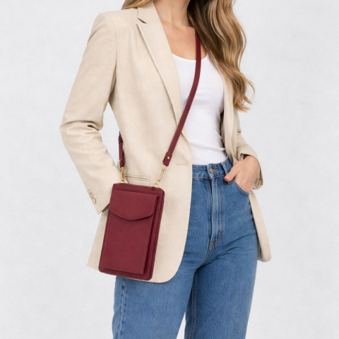 Husa universala pentru telefon, tip portofel, cu bareta de umar reglabila [4]