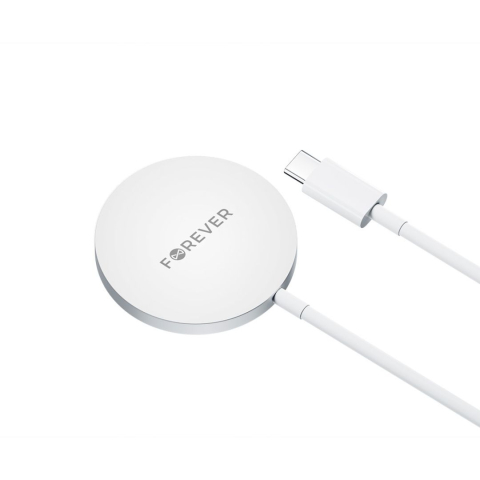 Cabluri & Incarcatoare - Incarcator Wireless Forever 15W - Incarcare Rapida - Compatibil Huse MagSafe - Gri
