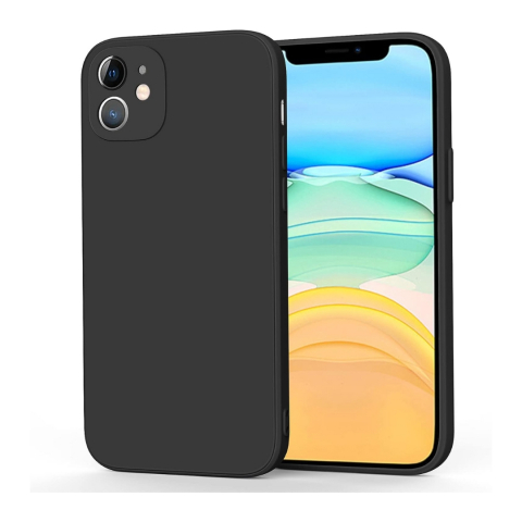Pachet protectie completa pentru Iphone 11 - Husa silicon + Folie protectie sticla - Negru [1]