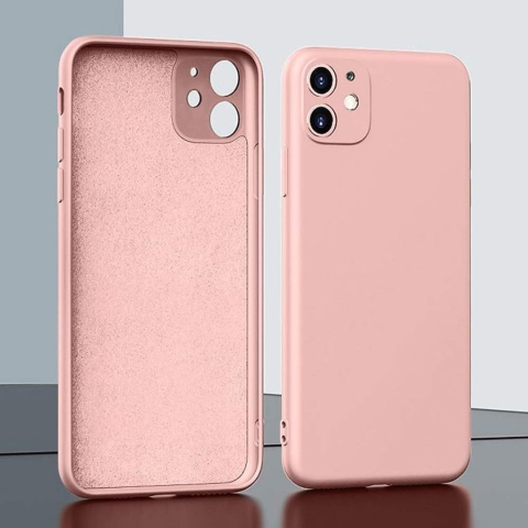 Pachet protectie completa pentru Iphone 11 - Husa silicon + Folie protectie sticla - Roz [1]