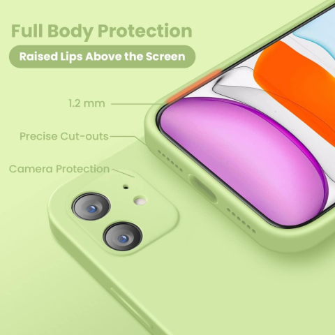 Pachet protectie completa pentru Iphone 11 - Husa silicon + Folie protectie sticla - Verde [5]