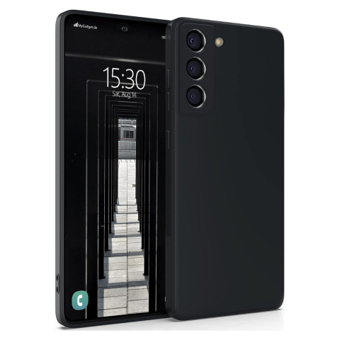 Pachet protectie completa pentru Samsung Galaxy S22 - Husa silicon + Folie protectie sticla - Negru [1]